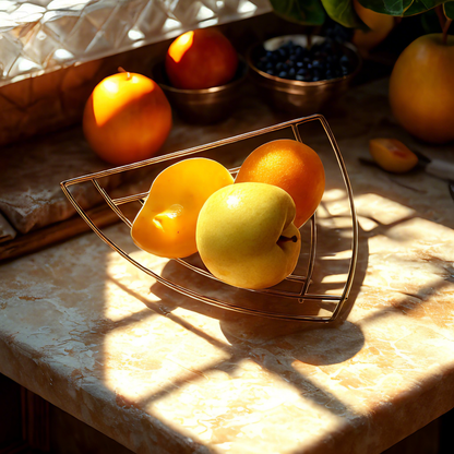 Kitchen Life Triangular Fruit Basket Silver