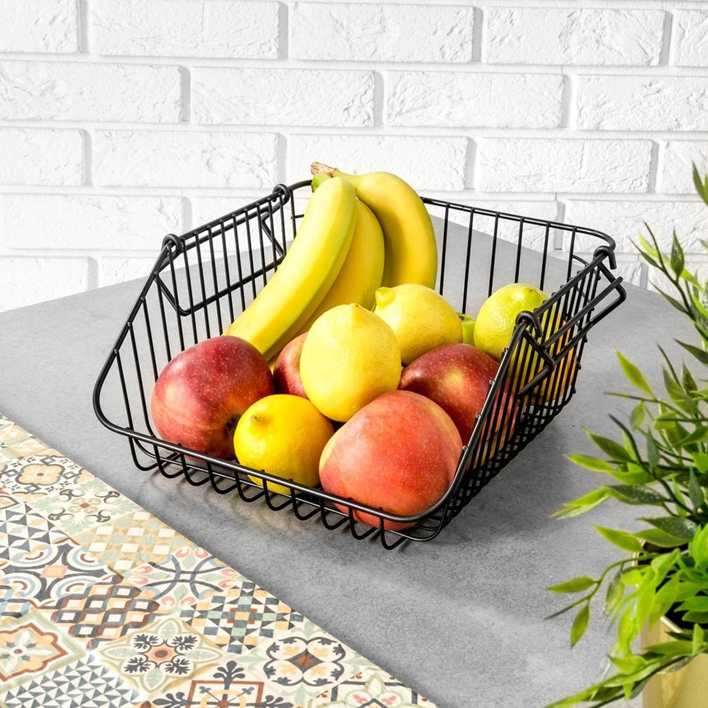 Kitchen Life Metal Basket Black