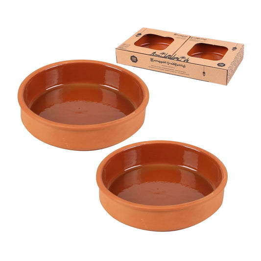 Excellent Housewares 2 Piece 450ml Terracotta Ramekins Set Brown