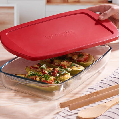 Borcam Rectangular Casserole with Lid Clear