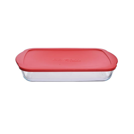 Borcam 3.85Lt Rectangular Casserole with Lid Clear