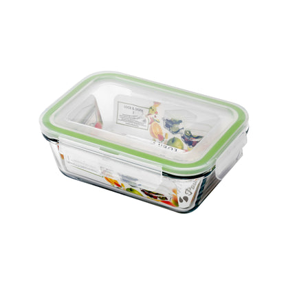 Pasabahce Snowbox 780ml Rectangular Cliplock Storage Container Green