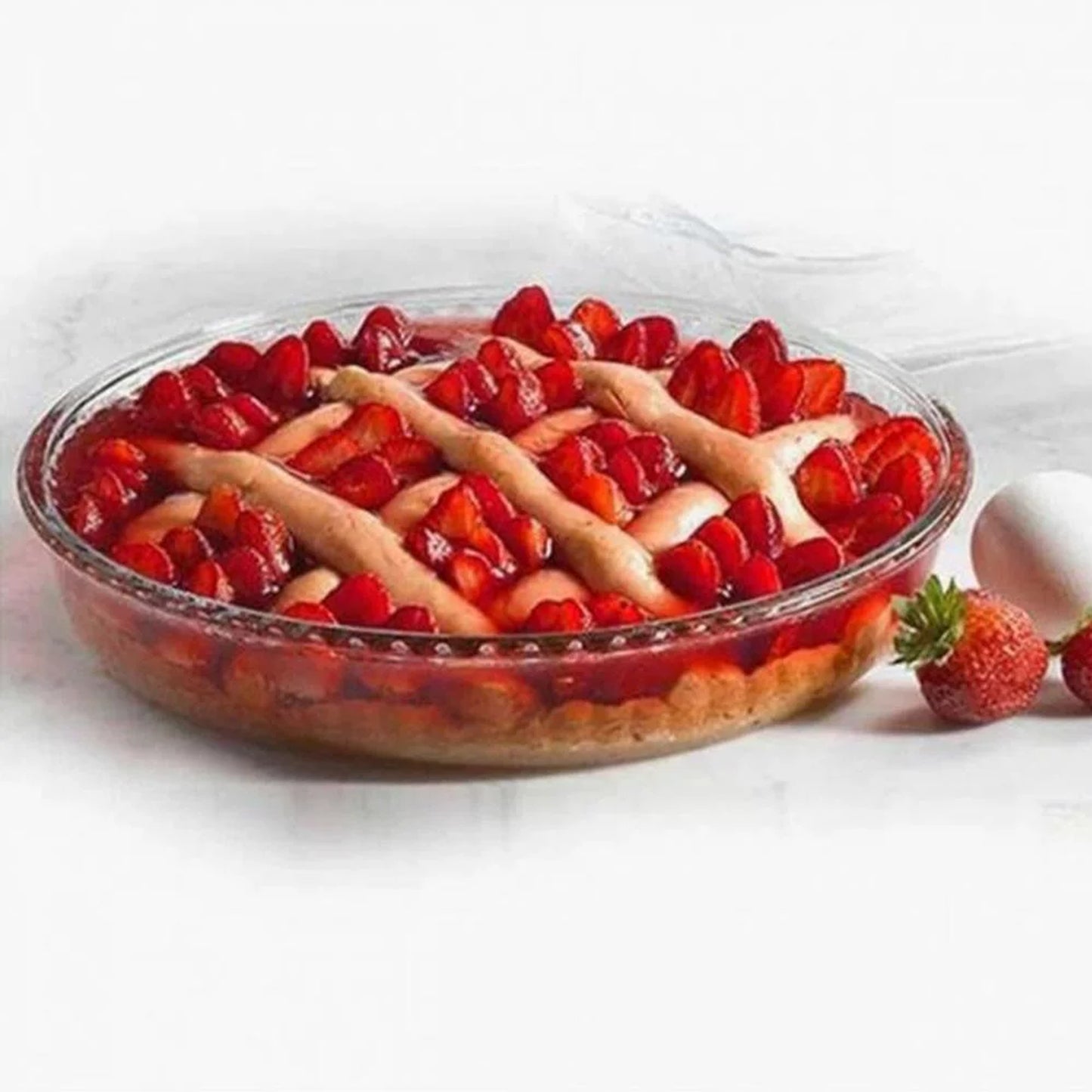 Borcam 1.72Lt Round Pie Dish Clear