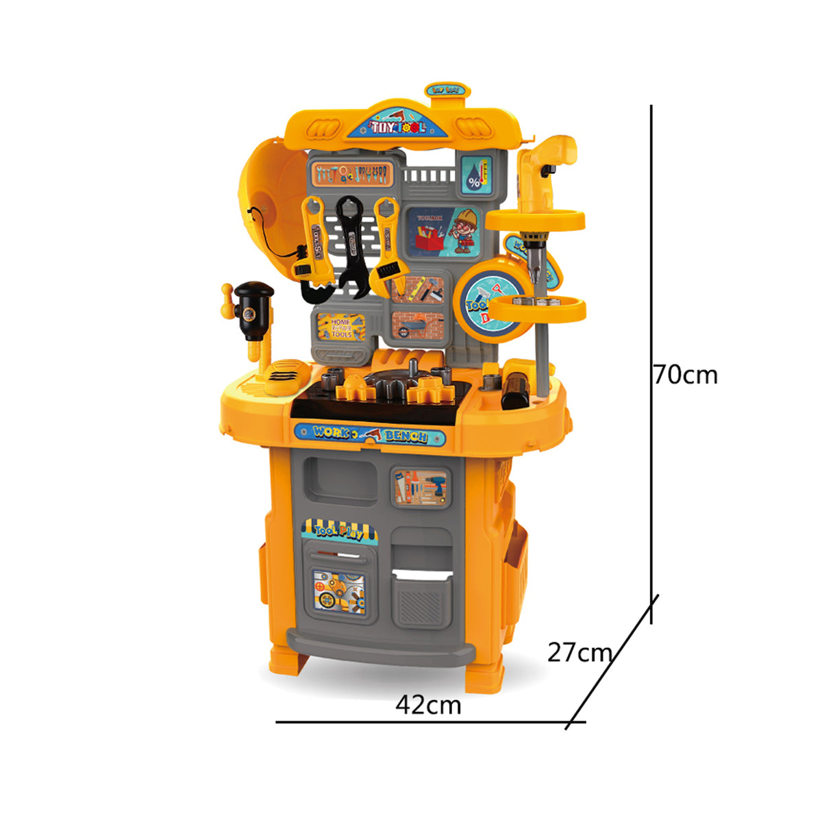 27 Piece Multifunctional Tool Stand Play Set Yellow