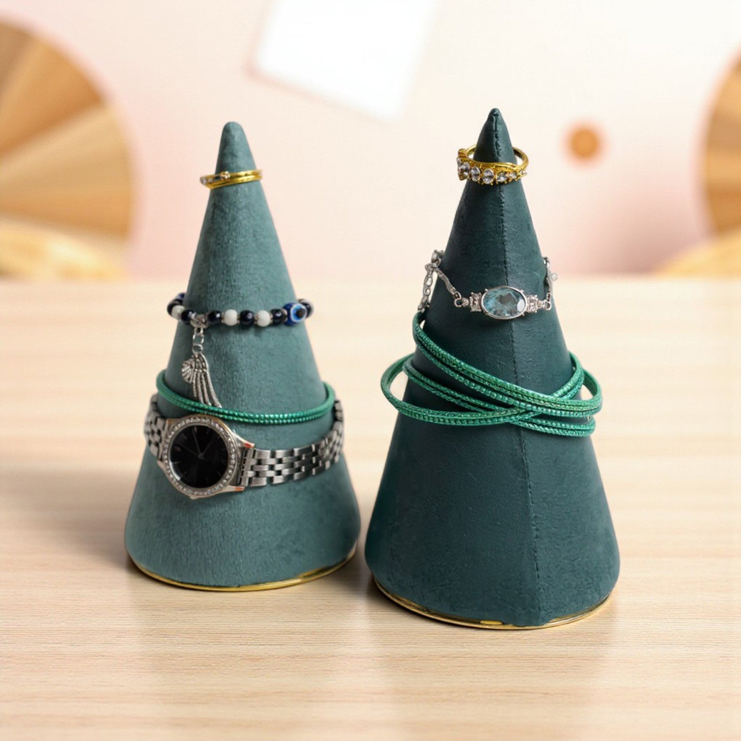 Antalya Cone Shaped Jewellery Organiser Dark Green
