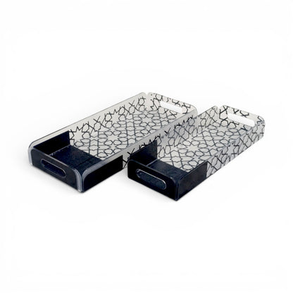 2 Piece Acrylic Tray Set Black
