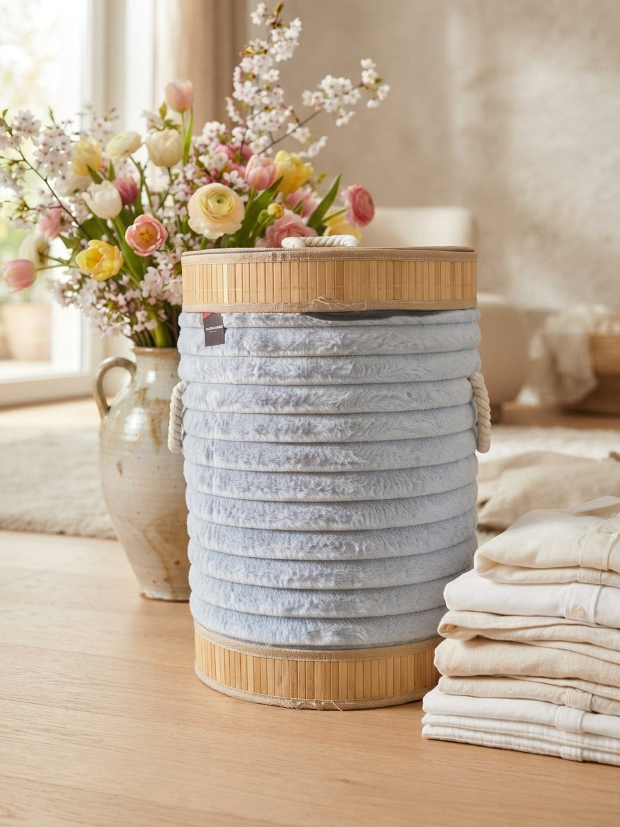 CH Round Laundry Storage Light Grey