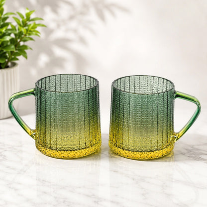 350ml Gradient Design Glass Mug Green