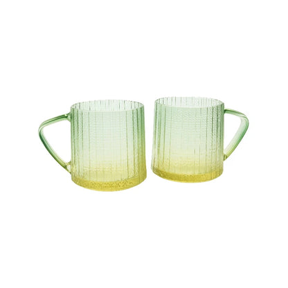 350ml Gradient Design Glass Mug Green