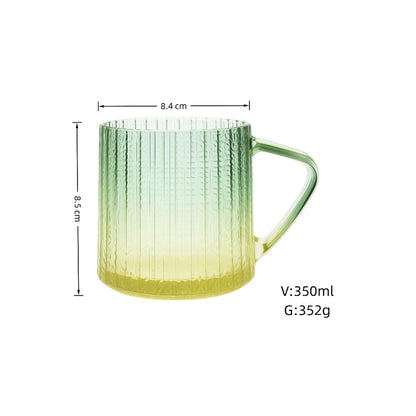 350ml Gradient Design Glass Mug Green