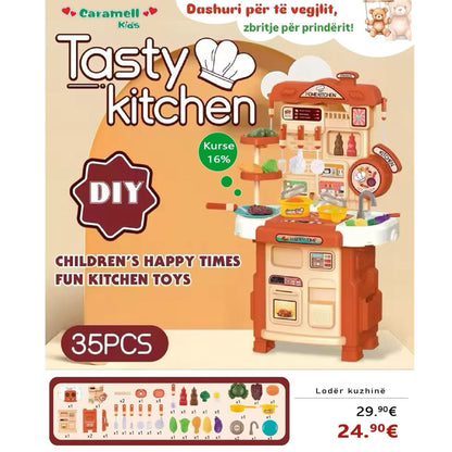 35 Piece Tasty Kitchen Play Set Brown