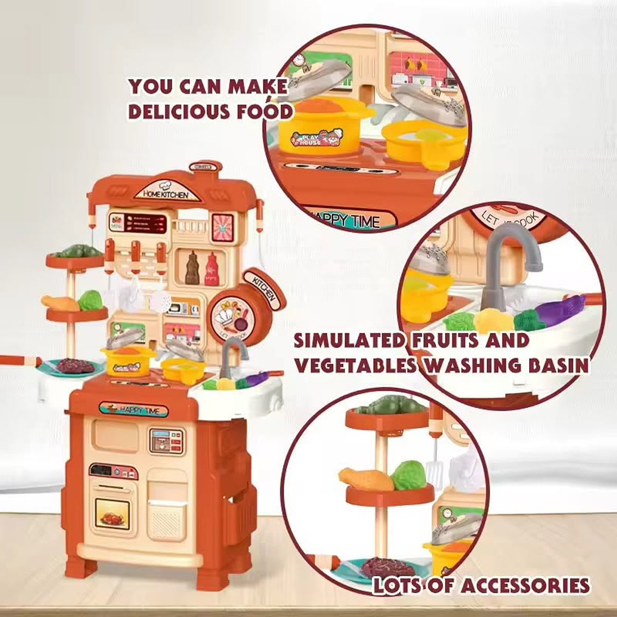 35 Piece Tasty Kitchen Play Set Brown