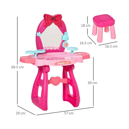 36 Piece Kids Musical Makeup Desk Pink
