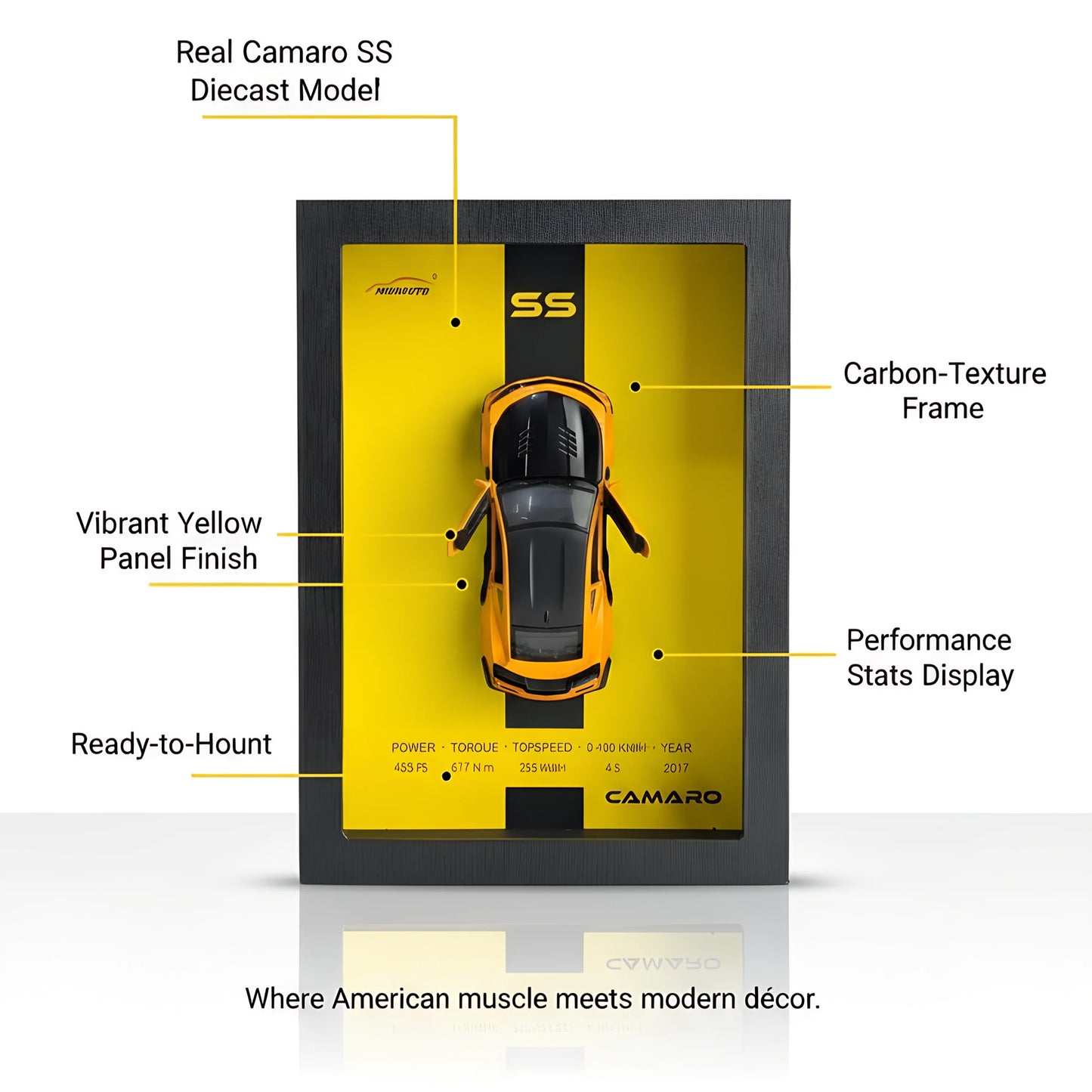 Die Cast Car Model Frame Yellow