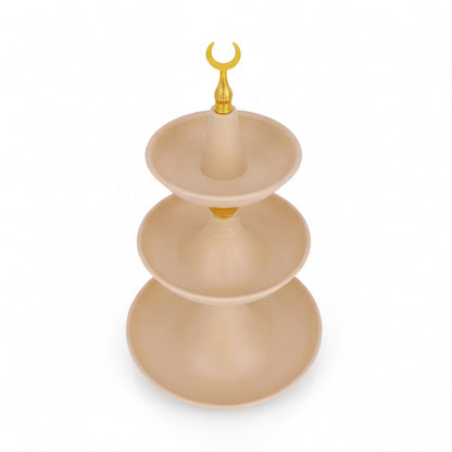 3 Tier Cake Stand Cream & Gold