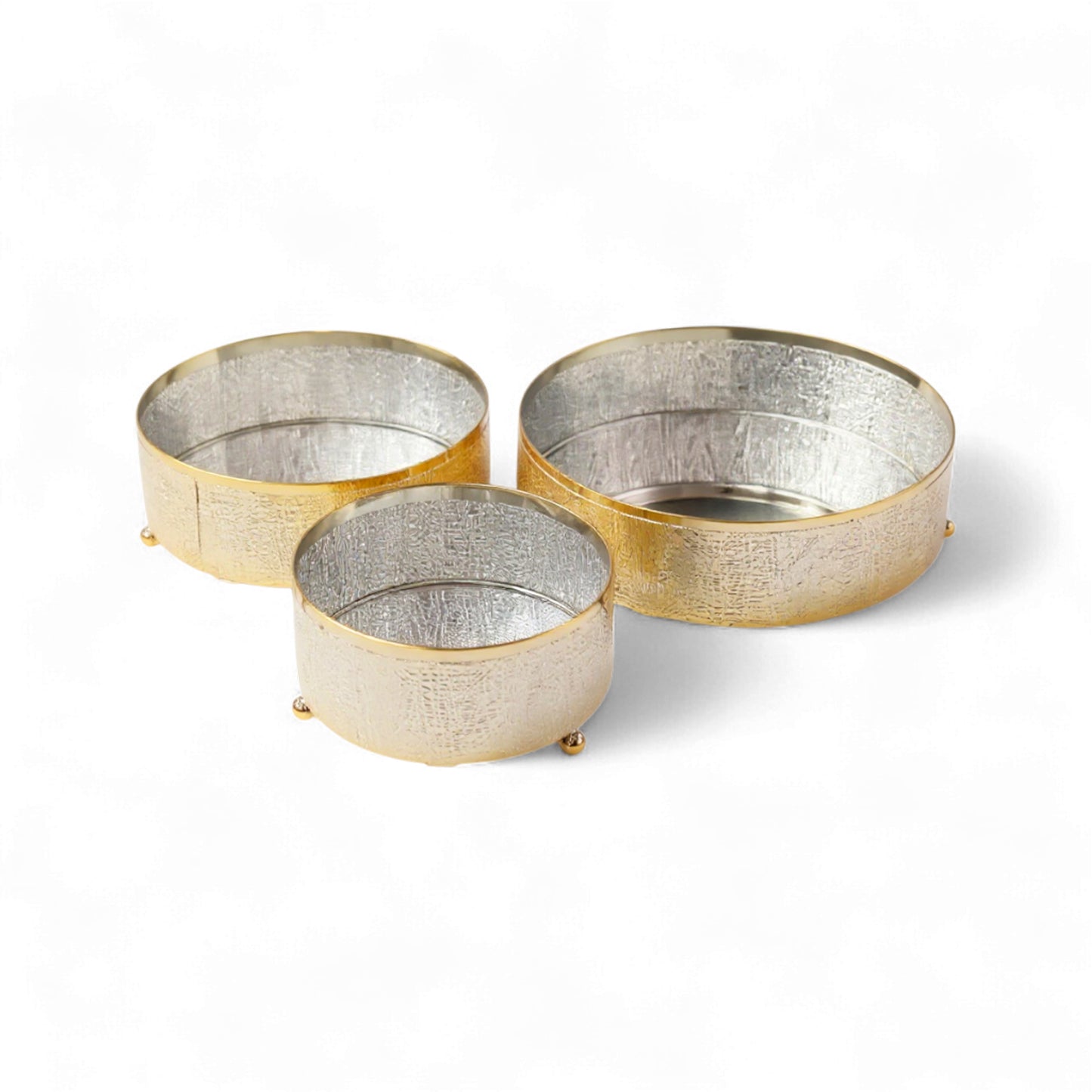The Venice 3 Piece Cake Storage Set Gold
