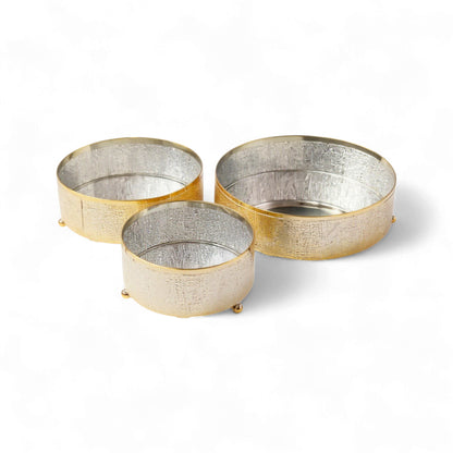 The Venice 3 Piece Cake Storage Set Gold