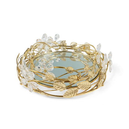 The Venice 3 Piece Round Flower Tray Set Gold