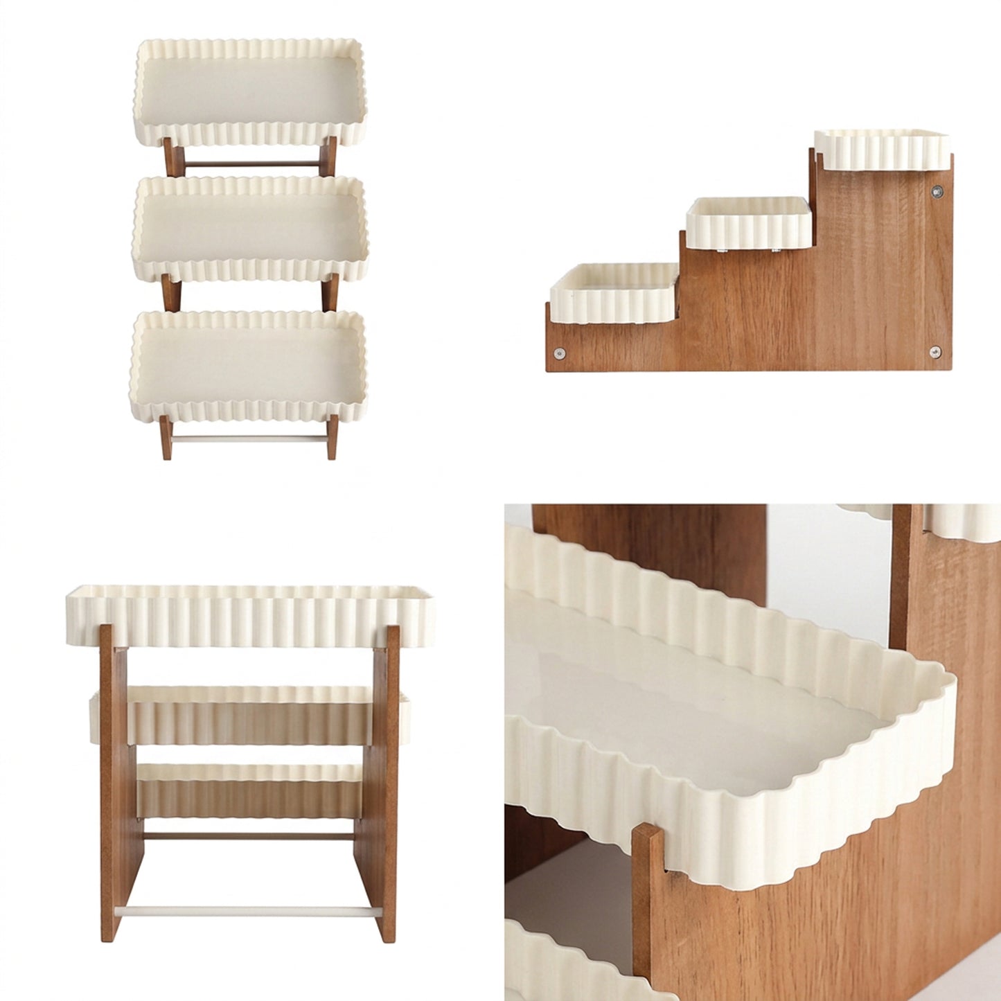 3 Tier Wooden Cake Stand Cream