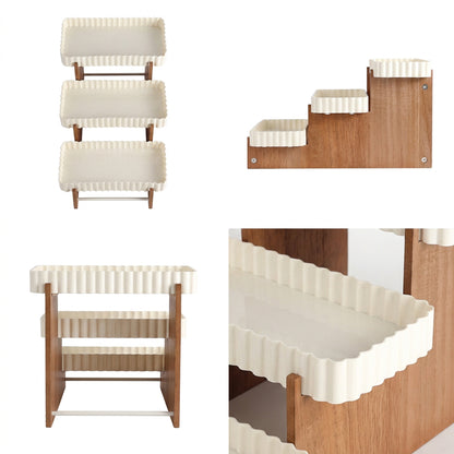 3 Tier Wooden Cake Stand Cream