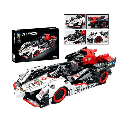 486 Piece Technique Pull Back Racing Car Building Block Set White