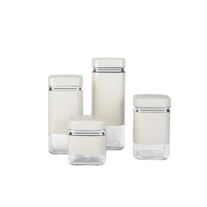 CH 4 Piece Square Canister Set Cream