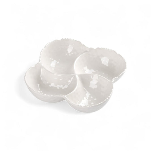 Kitchen Life 4 Division Ceramic Bowl White