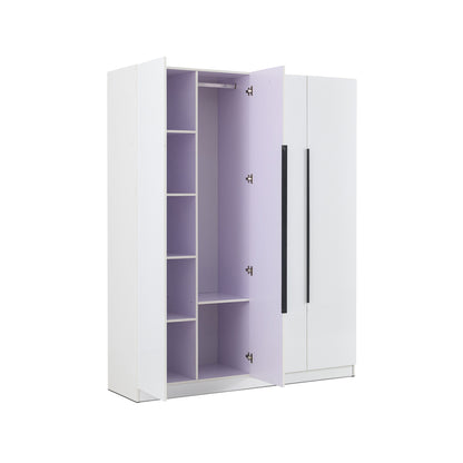4 Door High Gloss Wardrobe White