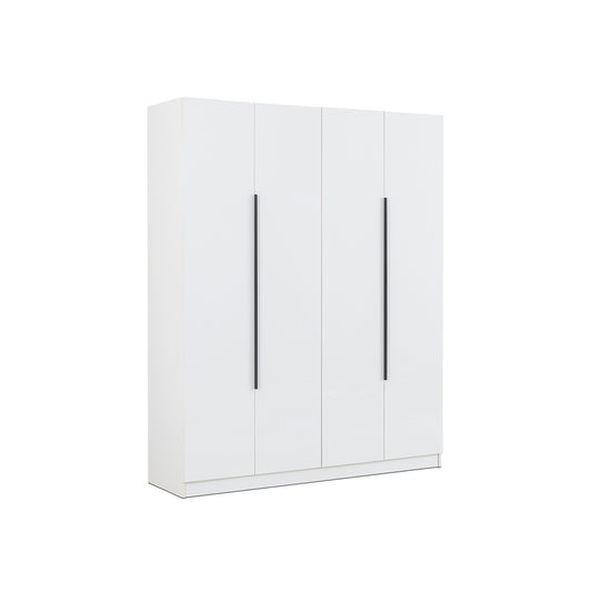 4 Door High Gloss Wardrobe White