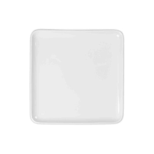 Blue Wave 25.5cm Contemp Square Dinner Plate White