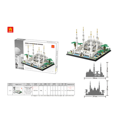 Wange Sheikh Zayed Grand Mosque 1463 Piece Building Block Set