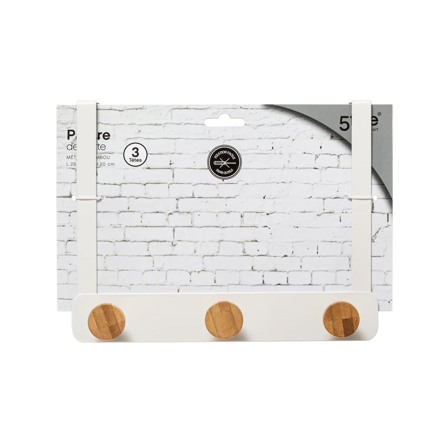 Five 3 Hook Coat Hanger White