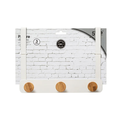 Five 3 Hook Coat Hanger White