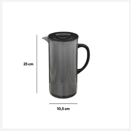 Five 1.95Lt Square Pitcher with Lid Charcoal