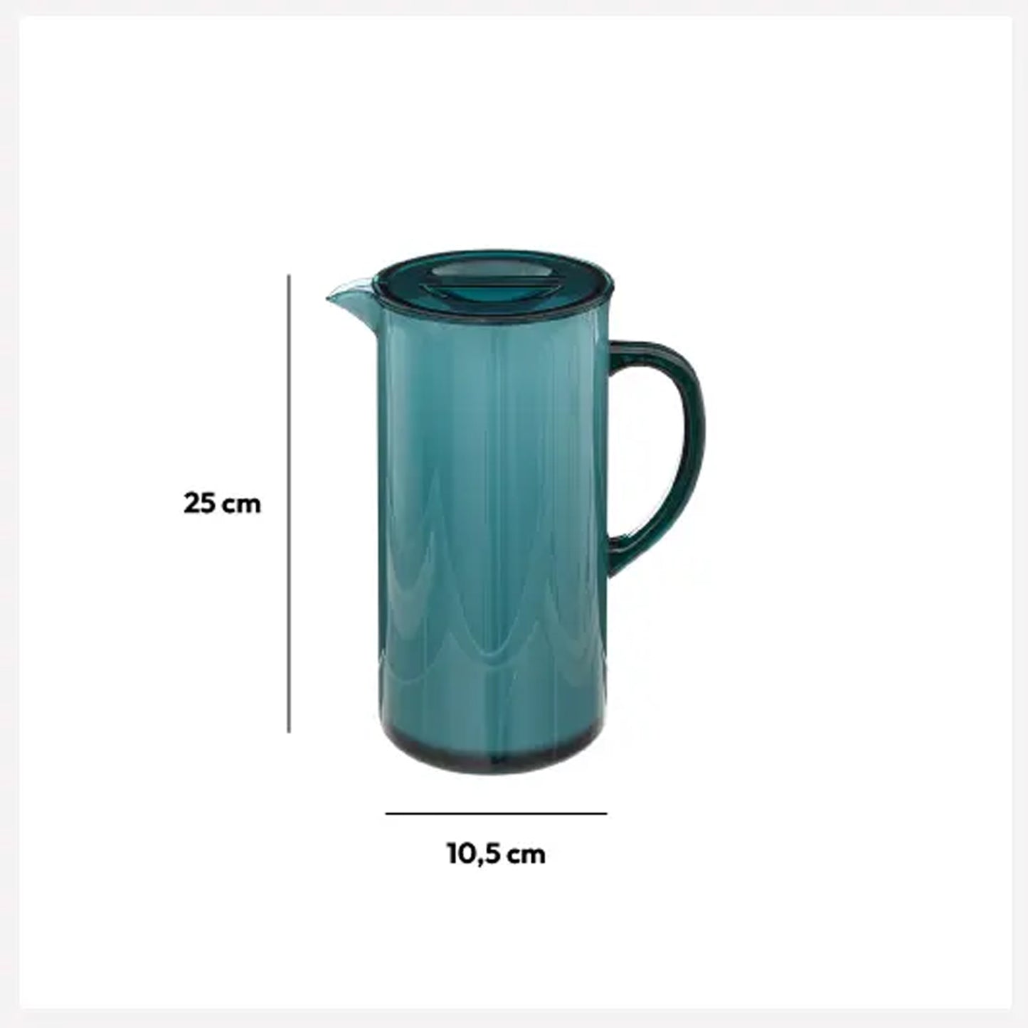 Five 1.95Lt Square Pitcher with Lid Petrol Blue