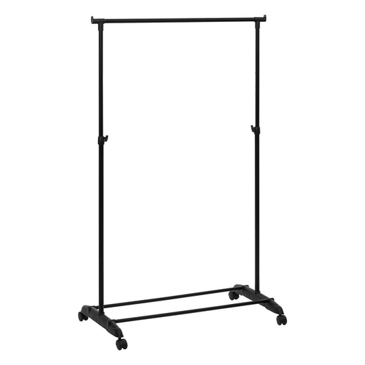 Five Single Garment Rack on Wheels Black