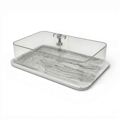 Marble Design Cake Server Black & White