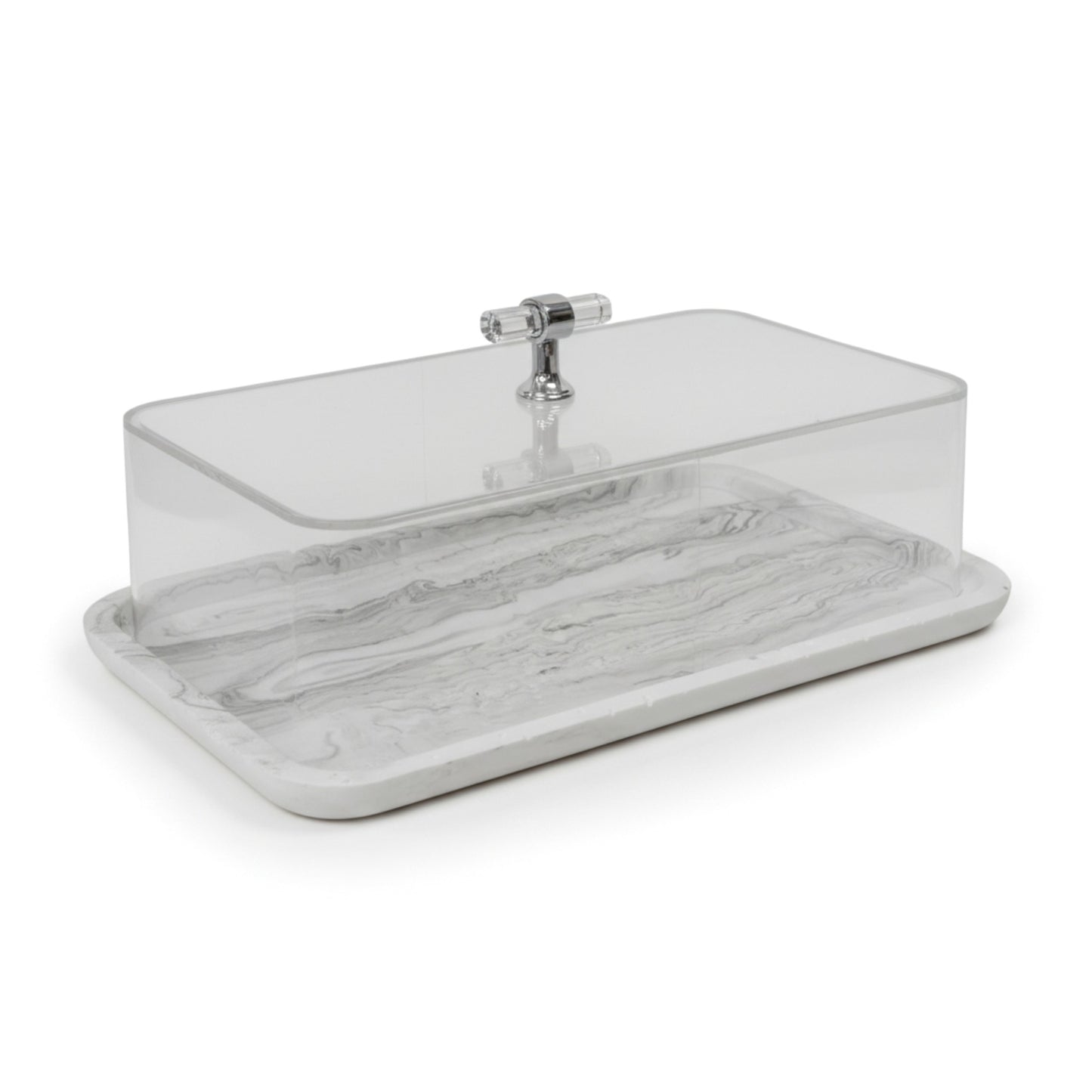 Marble Design Cake Server Black & White