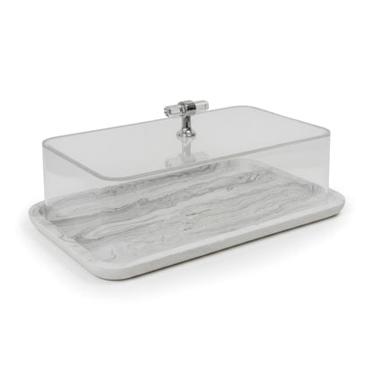 Marble Design Cake Server Black & White