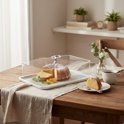 Marble Design Cake Server Black & White