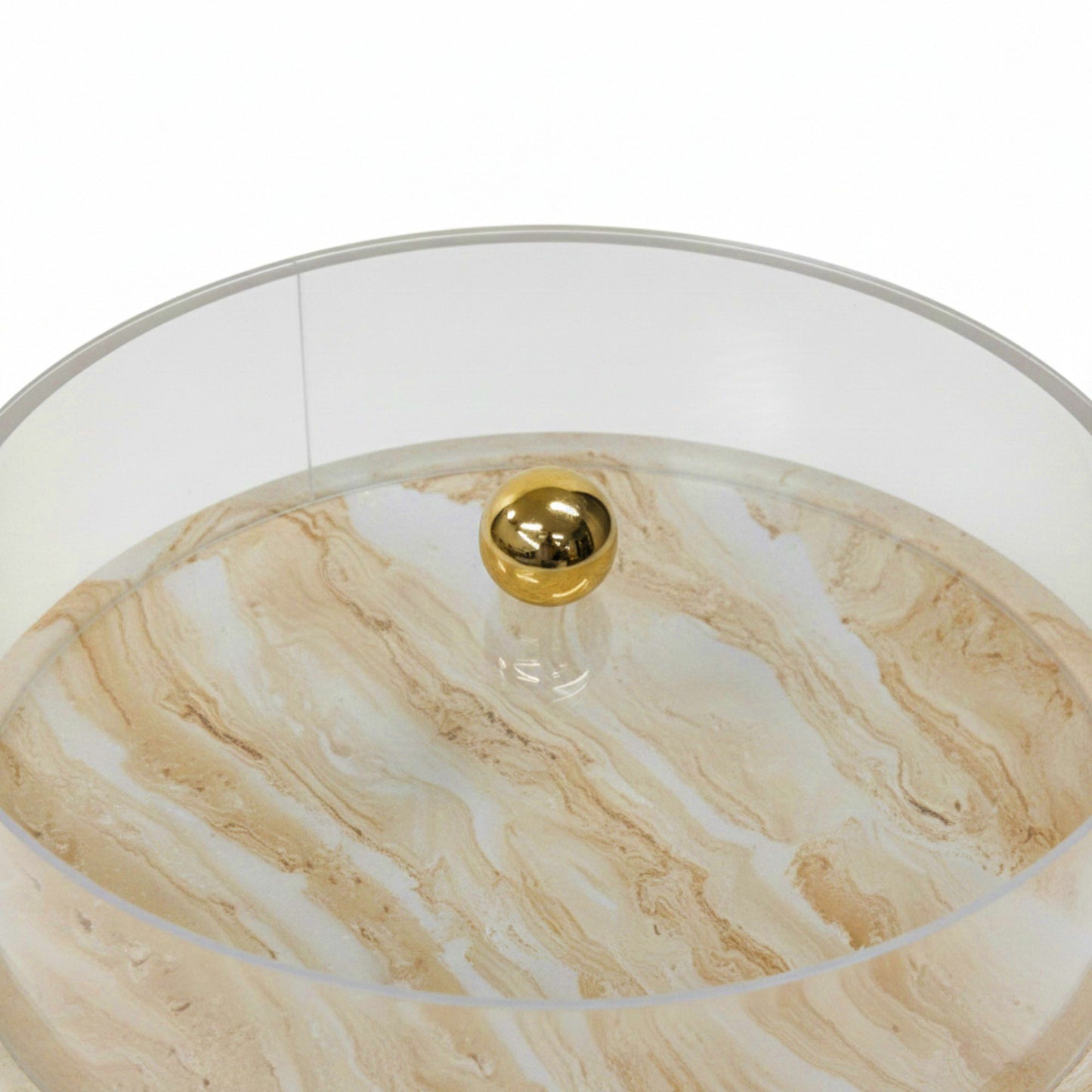 Marble Design Round Cake Stand Brown & White