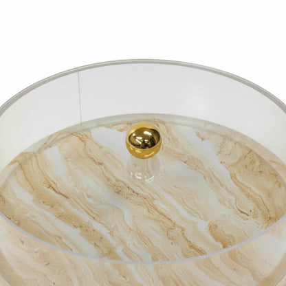 Marble Design Round Cake Stand Brown & White