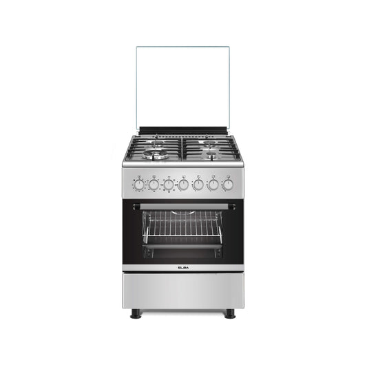 ELBA ESSENTIAL 60CM 4 BURNER GAS STOVE WITH ELECTRIC OVEN - STAINLESS STEEL + FREE TOTAI HEATER