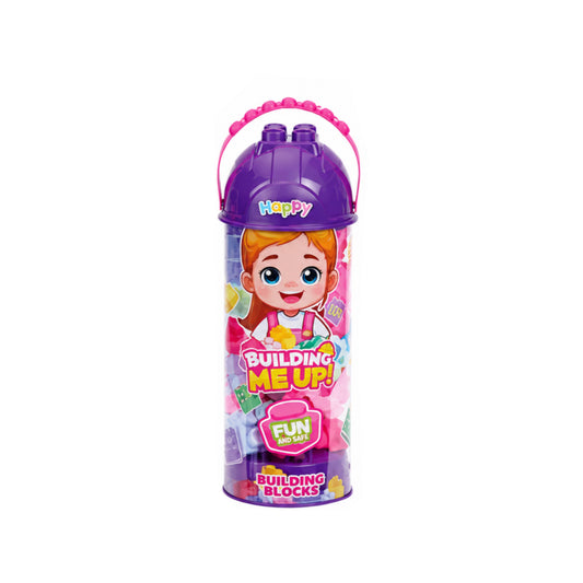 70 Piece Building Me Up Building Blocks Bottle Pink