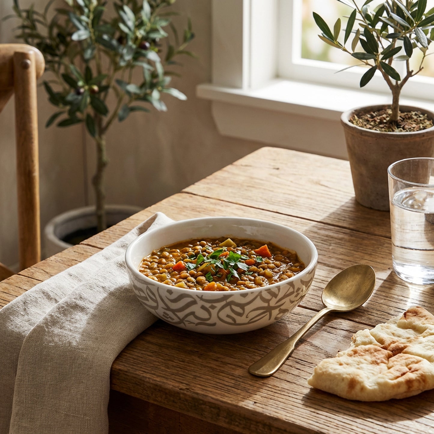 14cm Calligraphy Bowl White