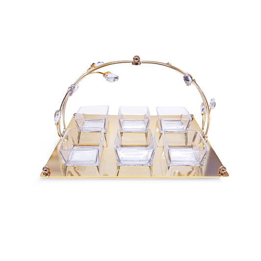 Milano 7 Piece Dessert Server Gold