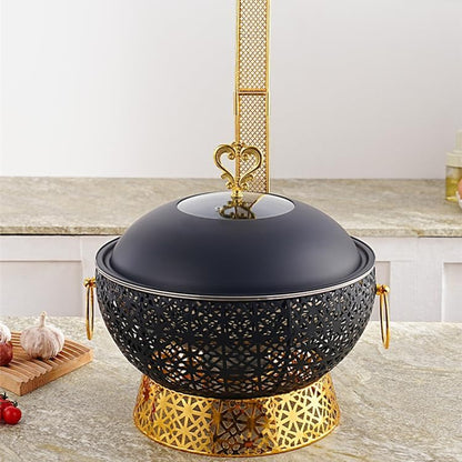 Stainless Steel 8Lt Chafing Dish Black & Gold