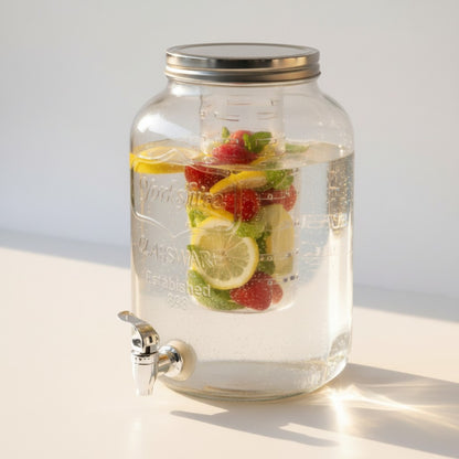 Aqua 8lt Glass Dispenser with Infuser Clear
