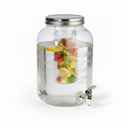Aqua 8lt Glass Dispenser with Infuser Clear