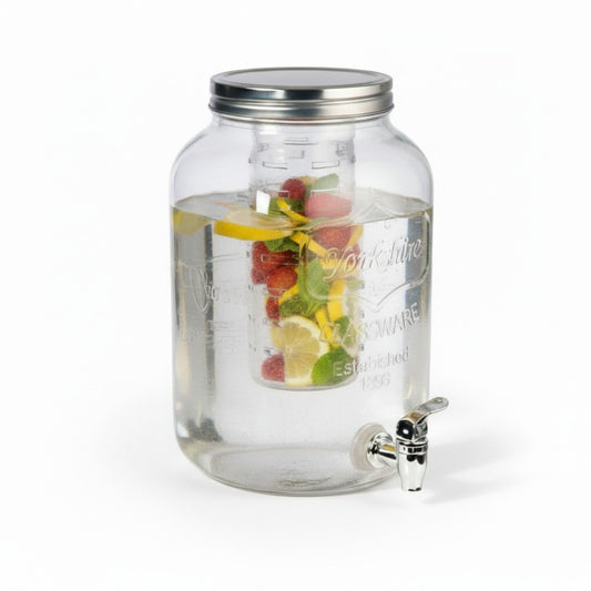 Aqua 8lt Glass Dispenser with Infuser Clear